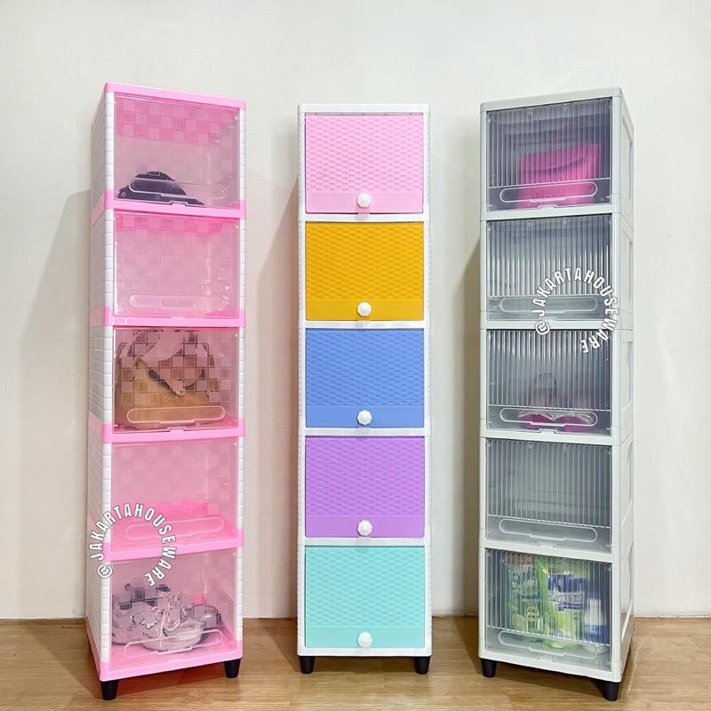 Lemari cabinet plastik serbaguna Lemari Tas Lemari Baju Lemari Sepatu Club Flip susun 5 SINGLE