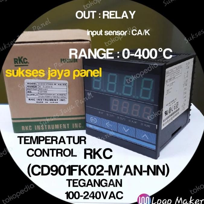 Temperatur Control Rkc Cd901-Fk02-M*An-Nn/220V Input K/Ca - 0-400C New Stok