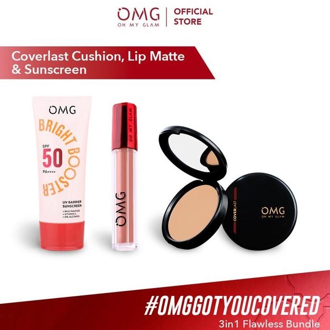 Jual Murah [Special Bundle] - Omg Oh My Glam 3In1 Make Up & Skin Care Kit : Two Way Cake, Sunscreen 