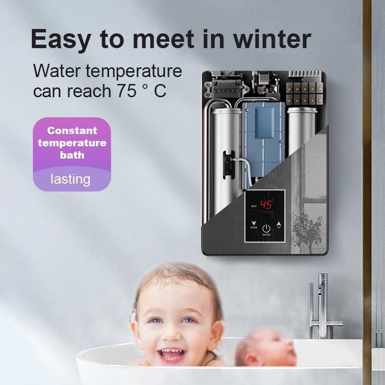 KMF Water Heater/Pemanas Air Listrik Instan Yang Dipasang/Digital Led Water Hiter/Water Heter