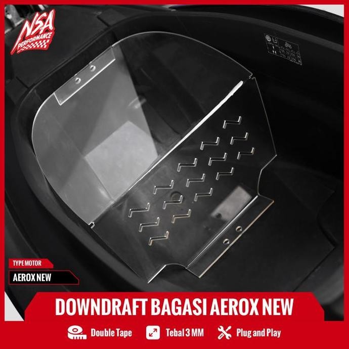 NSA COVER DOWNDRAFT AEROX NEW/OLD / VARIASI SEKAT BAGASI YAMAHA AEROX BAUT MOTORCYCLE ORIGINAL