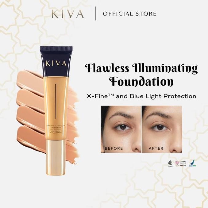 Jual Murah Kiva Flawless Illuminating Foundation - Matte Oil Control Ringan Liquid Foundation Spf 39