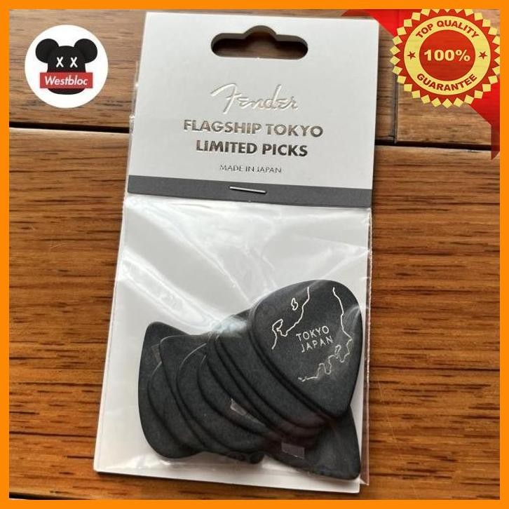 [WES] FENDER FLAGSHIP TOKYO PICKS (12-PACK) GUITAR BASS PICK LIMITED BLACK EDITION - NOT TELECASTE S