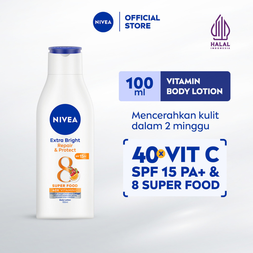 NIVEA Body Lotion Extra Bright Repair & Protect SPF15 100ml - Hand body lotion moisturizer mencerahk