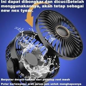 Original Alliance Kipas Angin Usb 15000Mah Clip Mini Fan Rotating Kipas Angin Meja Mini Jepit Portab