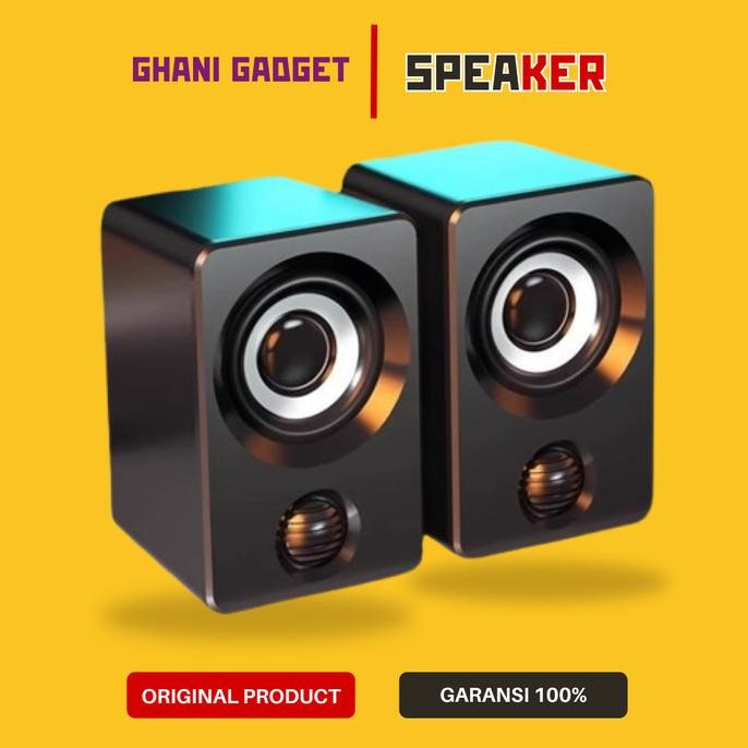 Speaker Desktop Komputer Laptop PC USB Power 3.5mm Audio Jack Subwoofer Stereo 6W ORIGINAL Spiker Sp