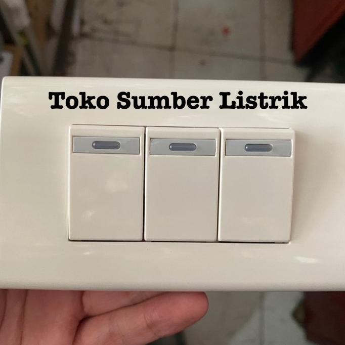 Promo Saklar tripel triple panasonic lebar wide LAMPU INDICATOR isi 3 inbow COD