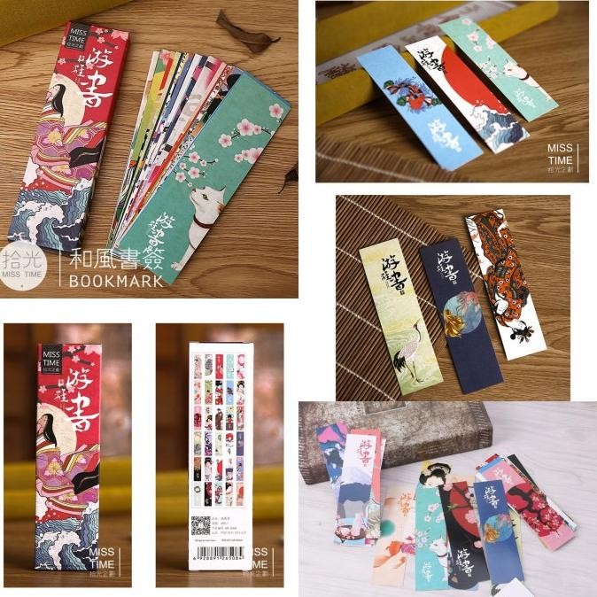 

ready ic] 30 pcs paper bookmark pembatas buku kertas tematik murah
