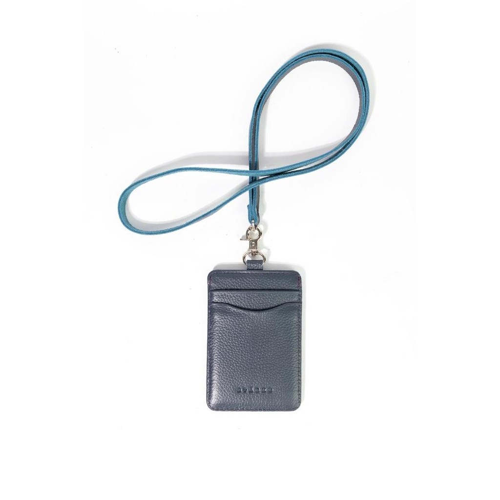 

ready Lanyard Name Tag Kulit Asli STARKE Leather Hustle Hog Navy Tekstur murah