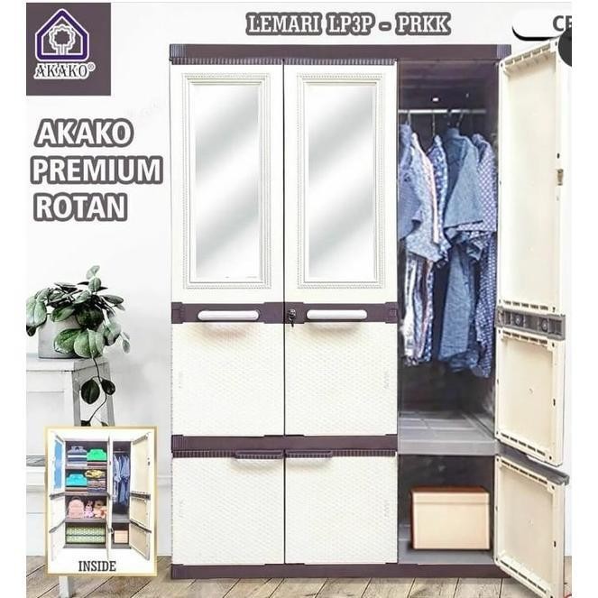 Lemari Pakaian Plastik Akako PREMIUM LP3P PRKK 3 pintu SUPERJUMBO