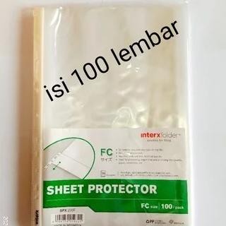 

ready SHEET PROTECTOR FOLIO 100 / PLASTIK POCKET INTER X (ISI 100) murah