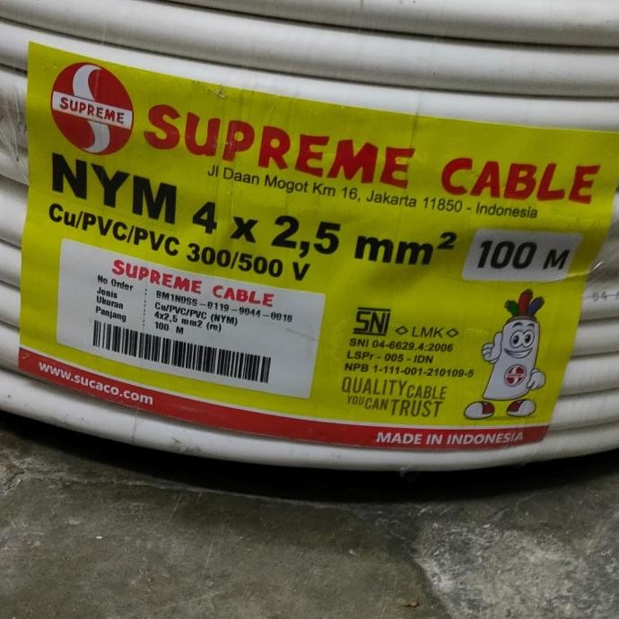 Kabel Supreme Nym 4X2.5 100M / Kabel Nym 4X2,5 Supreme 100M Kawat New Stok