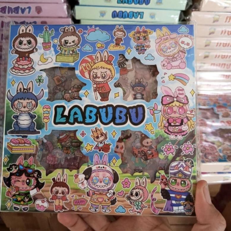 

aq-54 LABUBU STIKER ISI 100pcs/box KUROMI MELODY STICKER AESTHETIC 2D Premium