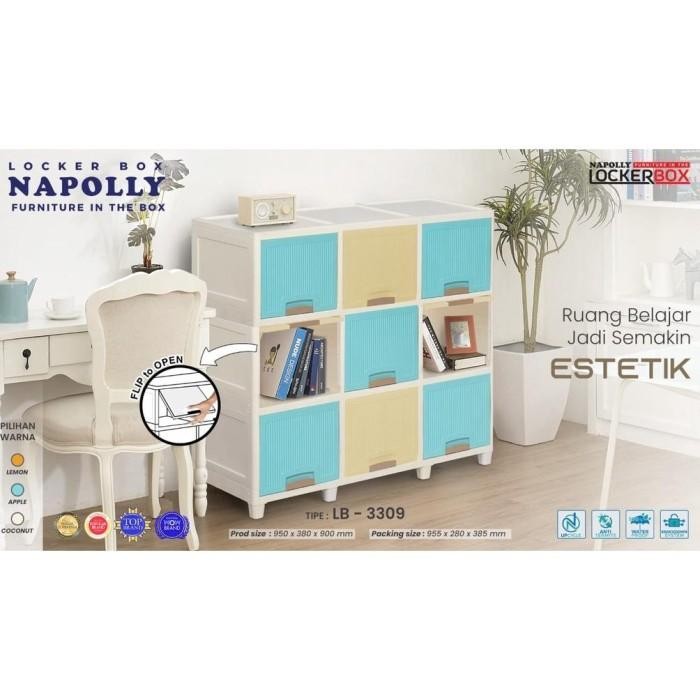 LEMARI PAKAIAN PLASTIK LACI NAPOLLY LOCKER BOX SUSUN 2 SUSUN 3 / MEJA