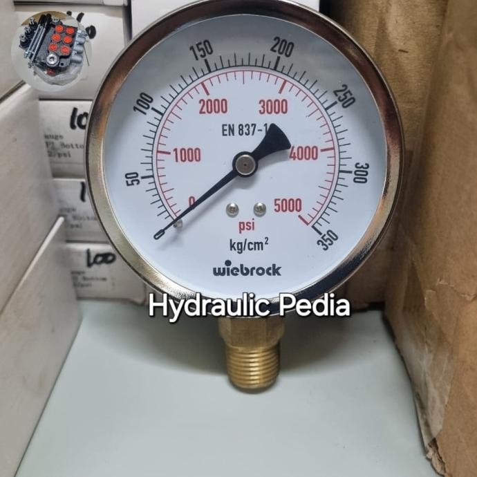 350 Bar Pressure Gauge 4 Inch Besi Wiebrock // Manometer Gauge 4 Inch 350 Bar Wiebrock Co