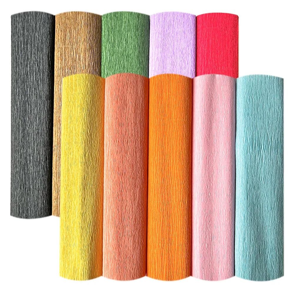 

15 Colors 250X25Cm Colored Crepe Paper Roll Origami Crinkled Crepe Paper Diy Flowers Decoration Gift Wrapping Paper Fold Crafts