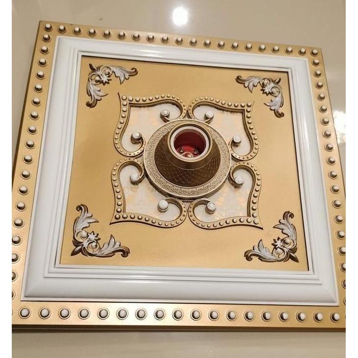 Ornamen Plafon Gypsum Pvc/Grc Fiting E27 Diameter 30 Cm Hiasan Dekorasi Ruangan - Plastik Co