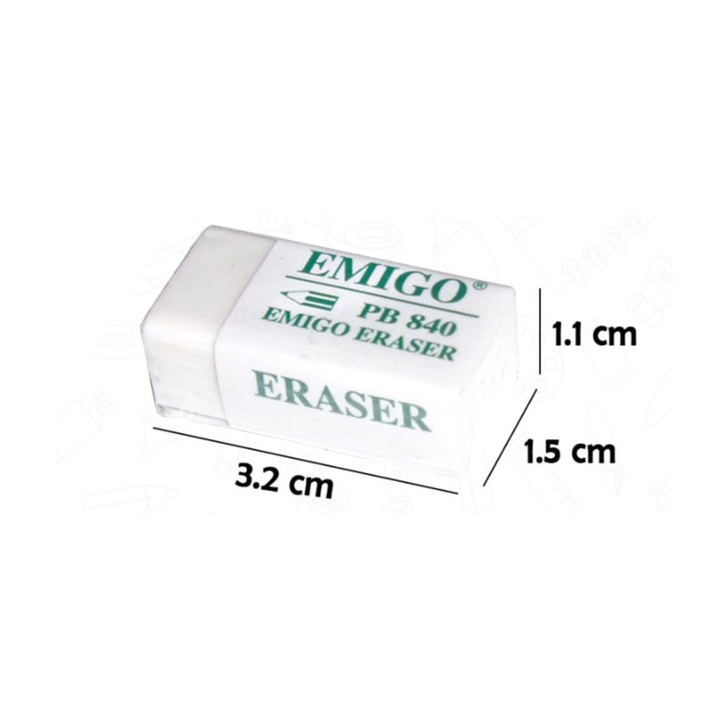 

PENGHAPUS PENSIL EMIGO PUTIH PB840 / 1PACK / ISI 40 PCS