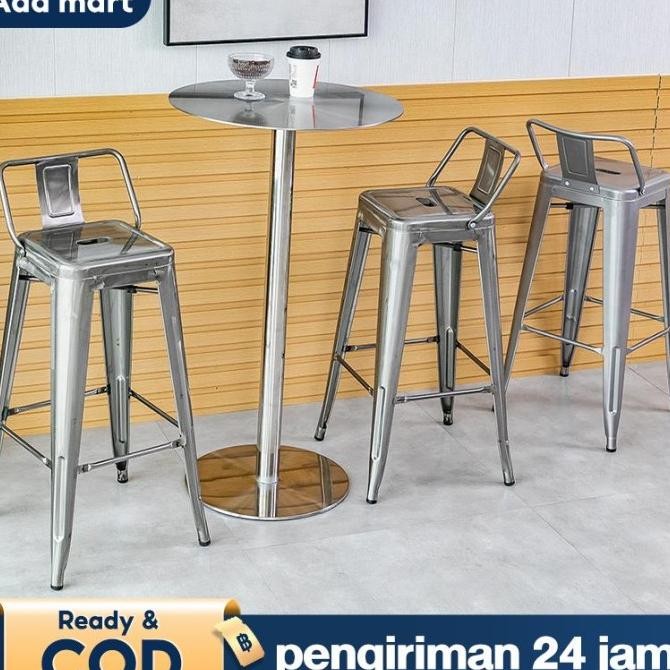 Kursi Bar Besi/Kursi Makan/ Kursi Persegi Tinggi / Kursi Outdoor