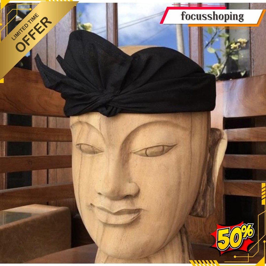 Udeng Bali Hitam Polos Original Produk