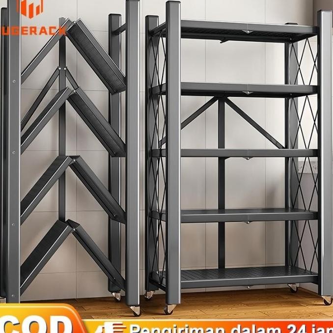 Rak Lipat Besi Rak Besi 5 Susun Rak Lipat Portable Rak Dapur Lipat Rak