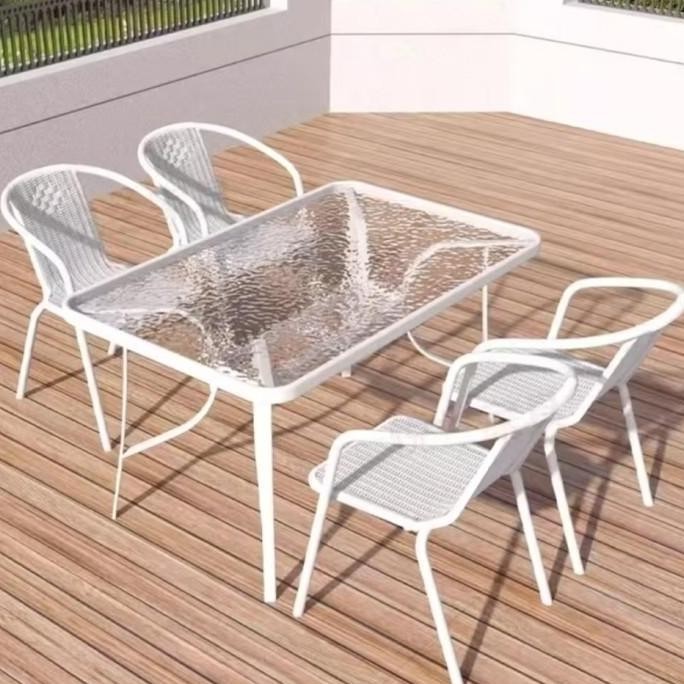 Meja Outdoor Meja Teras Meja Taman Meja Makan Meja Bundar Kaca Meja Cafe