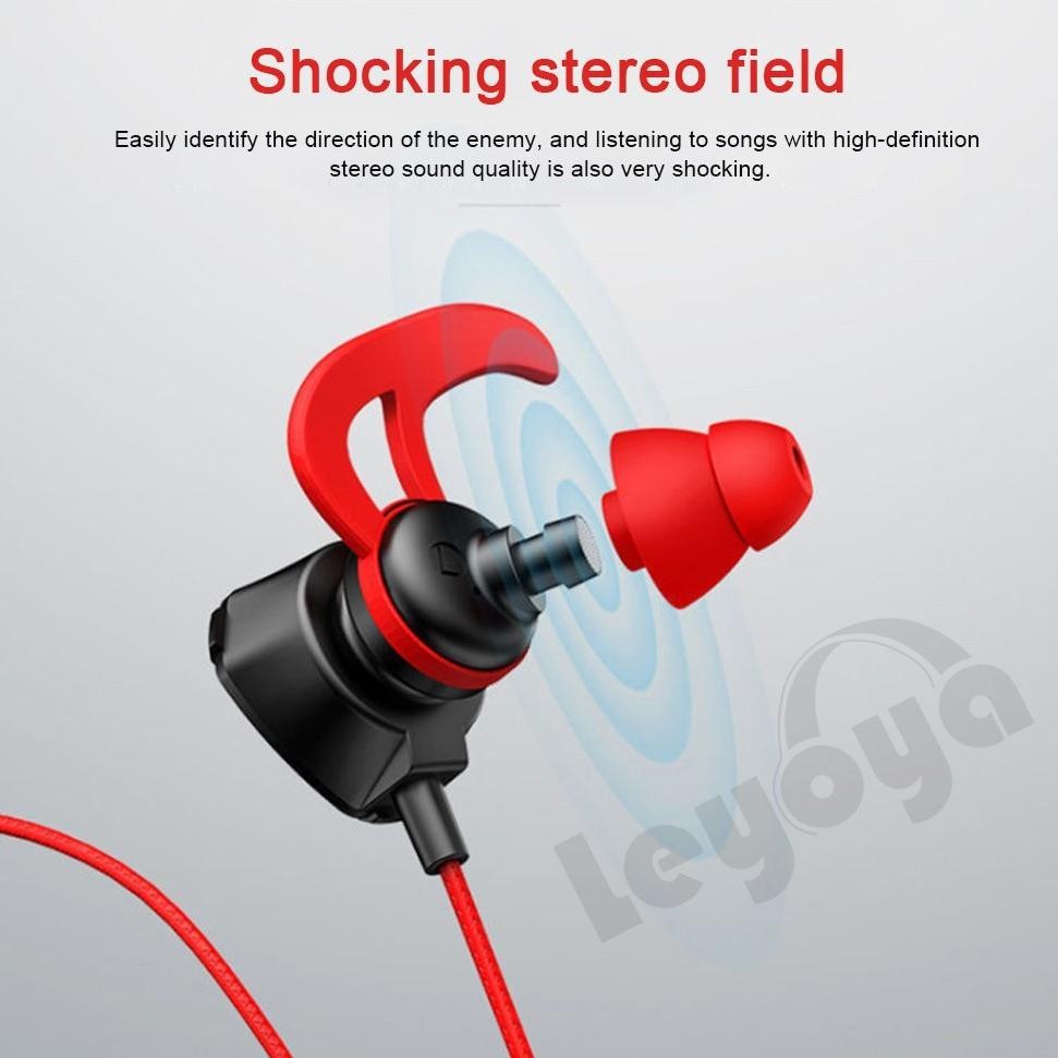 ready stock Leyoya G9 Headset Gaming PUBG Bass Noise Canceling dengan Mic Ganda Hifi Earphone Gaming
