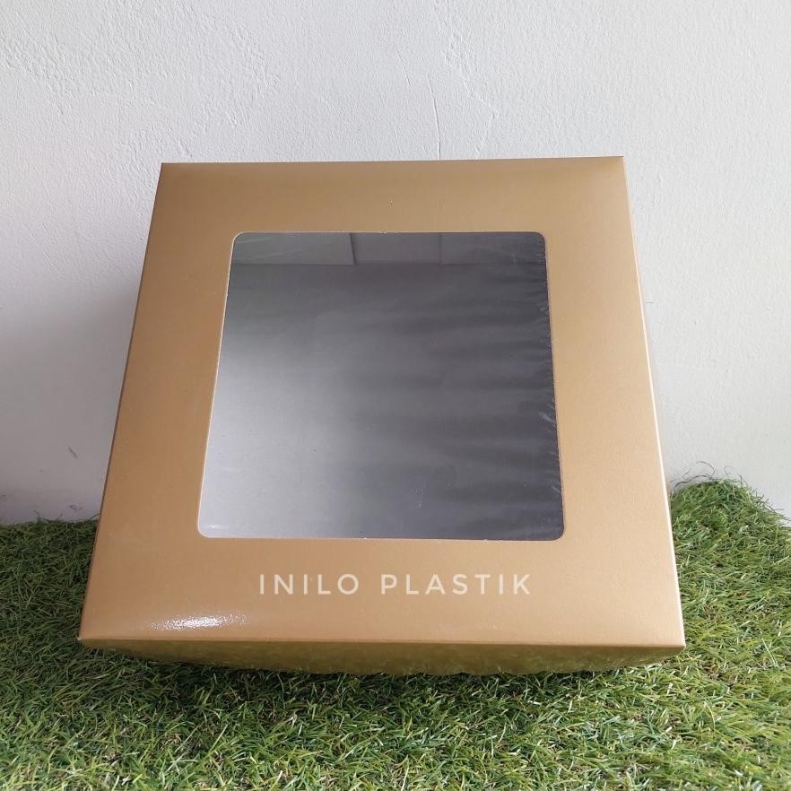 

Up15 hg-24 @10pcs Box 20cm / Kotak Kue Brownies Emas Gold 20x20x8cm / Dus 20cm Gold KM Kaca Berkualitas Hemat