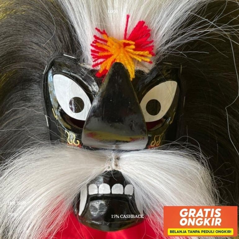 [Termurah] Topeng Ganongan Anak Hitam Seram Asli Ponorogo Diskon