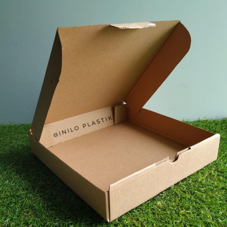 

gd-12 COD @100pcs Box Kardus Kotak Pizza Roti Kue Brownies 25x25x5 / Box Die Cut Viral Premium