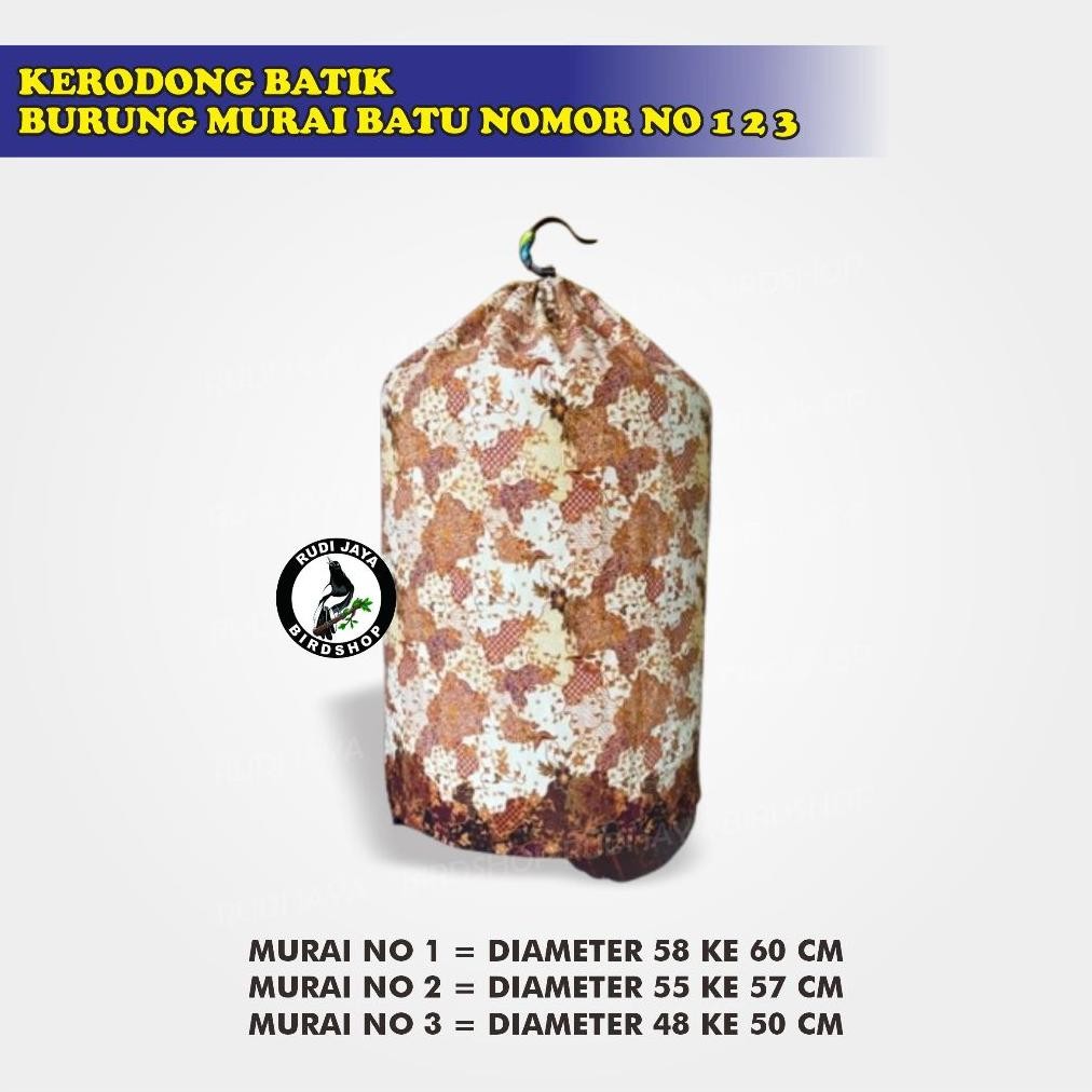 gjk-25 GF21 Kerodong Krodong Batik Burung Murai Batu Sangkar Bulat Kandang Murai Tidak Luntur Hangat
