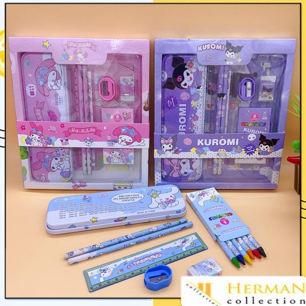 

HC PAKET ALAT TULIS SET 7 IN 1 SET STATIONERY 7IN1 KARAKTER KARTUN ALAT TULIS ANAK SEKOLAH PENGHAPUS PENGARIS KOTAK PENSIL PENGGARIS CRAYON