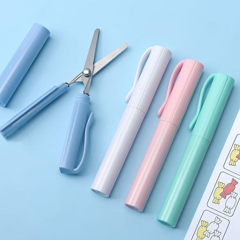 

GUNTING KECIL PORTABEL BENTUK PULPEN GUNTING KERTAS ANAK LIPAT MINI LUCU WARNA MAKARONI ALAT TULIS KREATIF SISWA