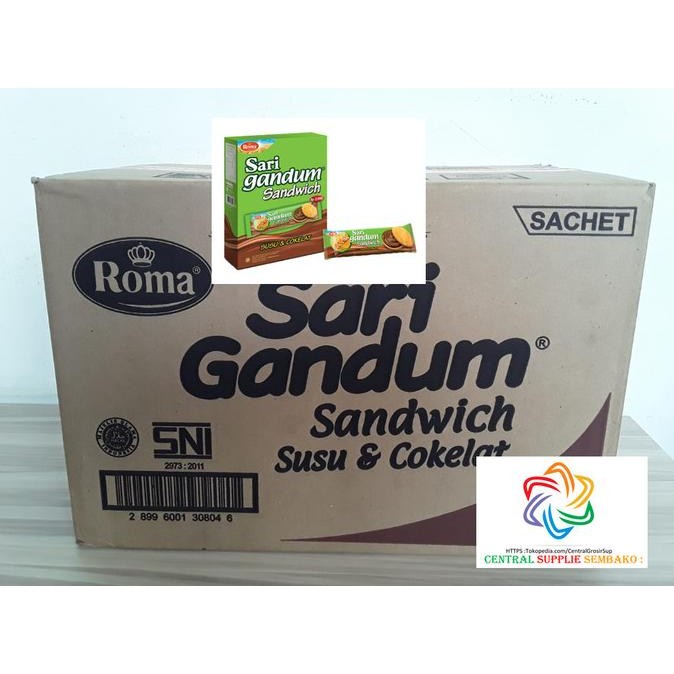 

Sale Roma Sari Gandum [39Gram /8Box X 12Pcs / 1 Karton ]