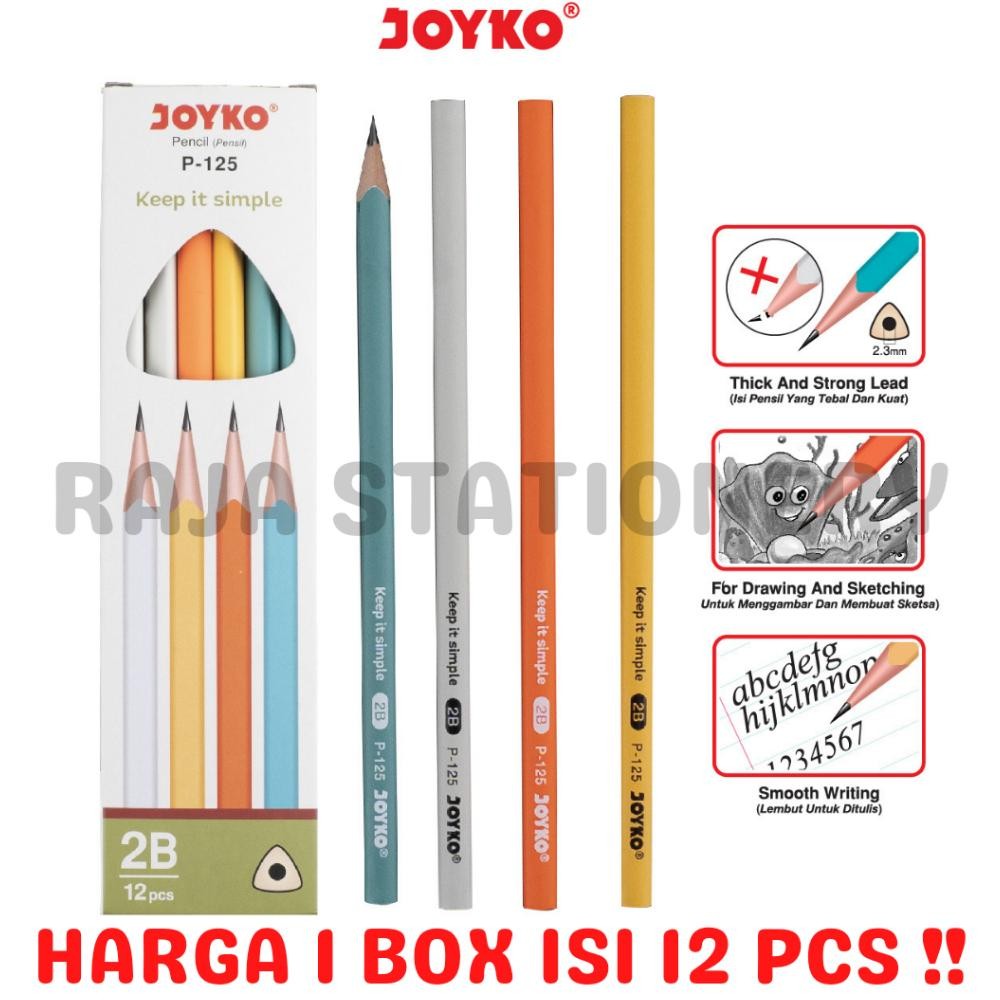 

JOYKO PENCIL PENSIL KAYU JOYKO 2B KOMPUTER UJIAN P-125 1 LUSIN [12PCS]