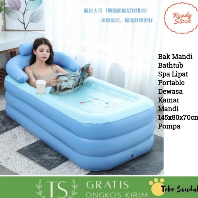 Bak Mandi Bathtub Spa Lipat Portable Dewasa Kamar Mandi Pompa Co