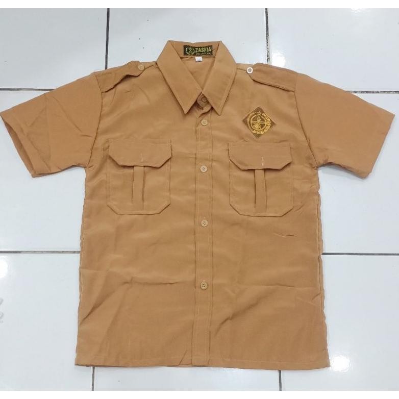 Baju Pramuka Laki Sd,Smp,Sma Pendek Bahan Tissu / Baju Pramuka Laki Lengan Pendek / Baju Pramuka Lak