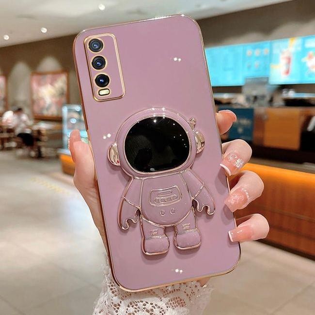 Iqr-914 Soft Case Vivo Y18 Y28 Y03 Y12S Y20 Y20S Y20I Y20A Casing Silikon Dudukan Lipat Astronot Pla