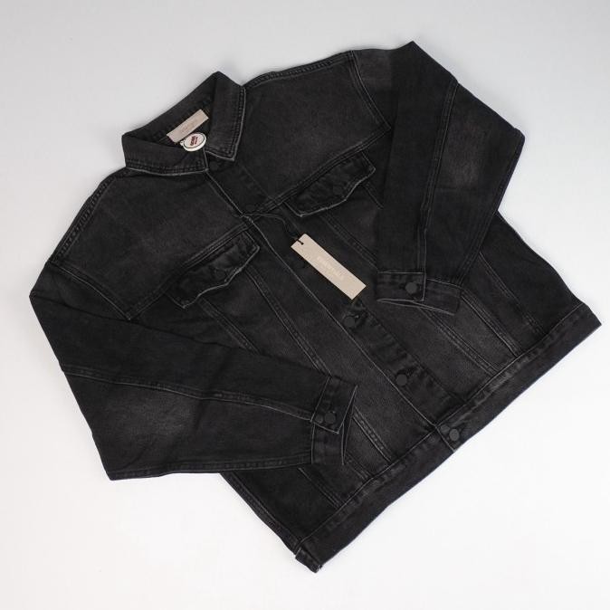 Grosir Fear Of God Fog Essentials Ss22 Denim Jacket Faded Black