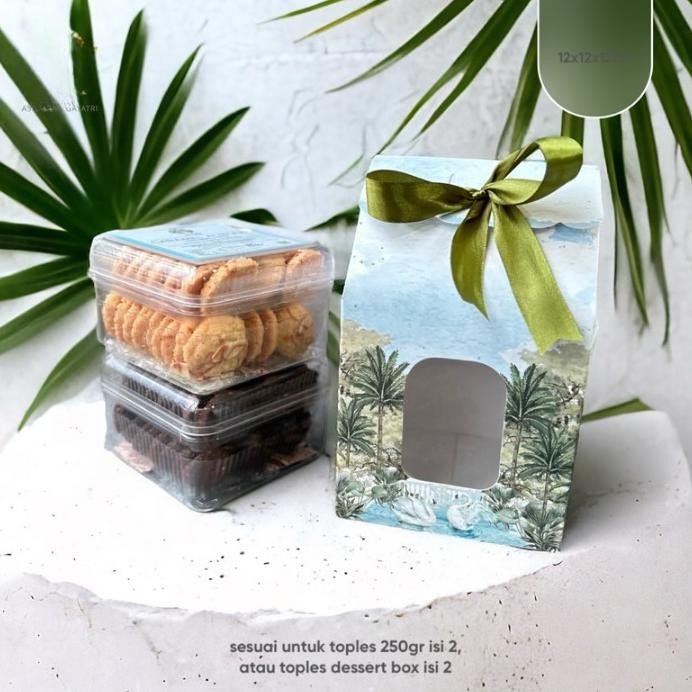

(10 pcs) kardus toples 250 gram isi 2 dus kue kering idul fitri box nastar hampers lebaran dus kotak kemasan cookies 12x12x12 cm