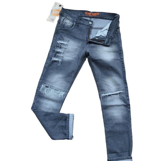 Sale Celana Jeans Ripped Hitam Wash Pahalutut Sobek Black Et Fit Nyaman Slim Tebal Celana Gangster