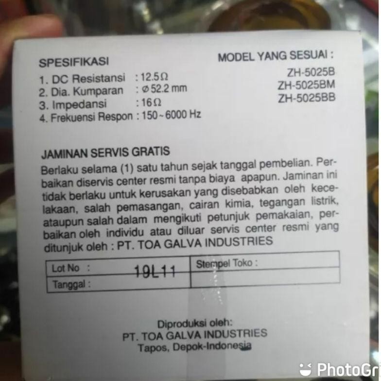 spul corong toa spull speaker toa harga spul speaker corong Toa spull toa type ZG-30D-A 25 watt