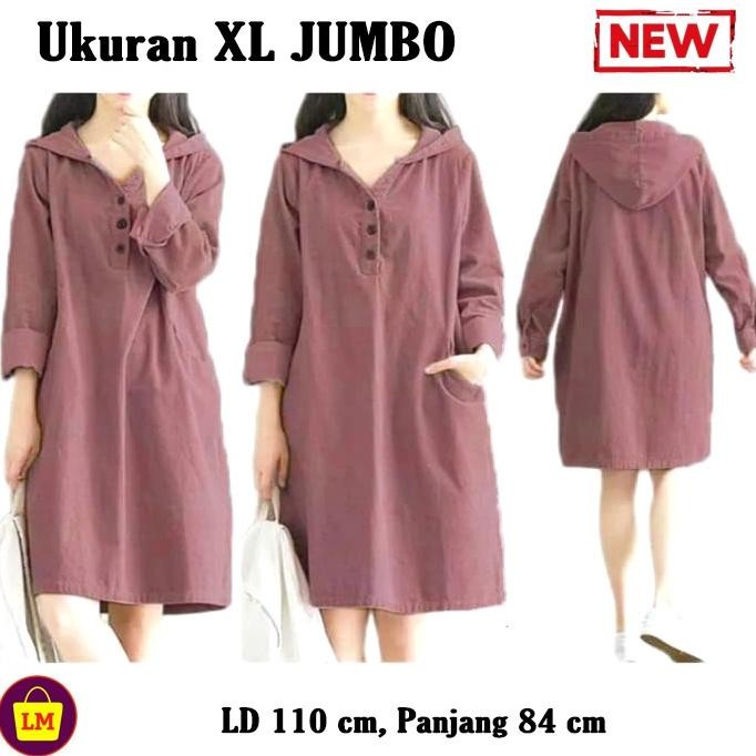 gha-65 d-54 LM 15052 Baju Atasan Wanita TUNIK HOODIE KATUN JEPANG Tunic TERMURAH TERLARIS TERBARU Or