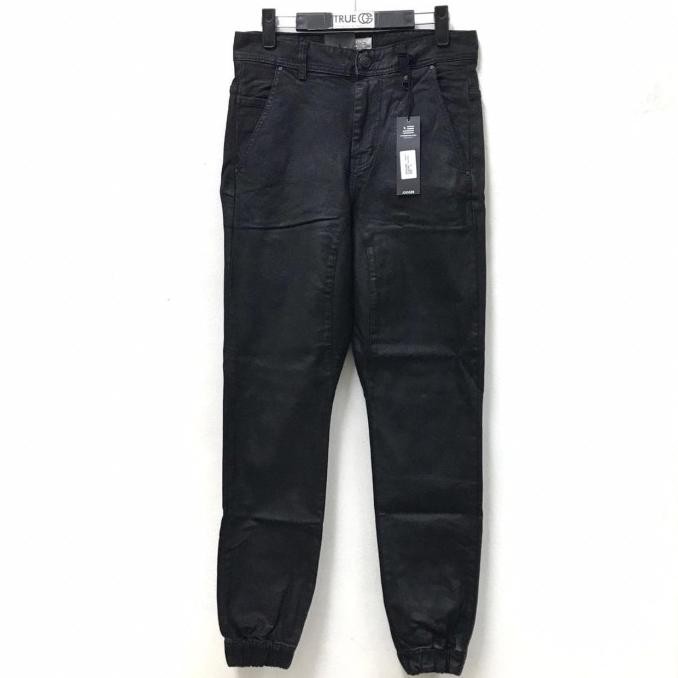 Murah Hyper Denim Coated Denim Joggerr - Black 100% Original