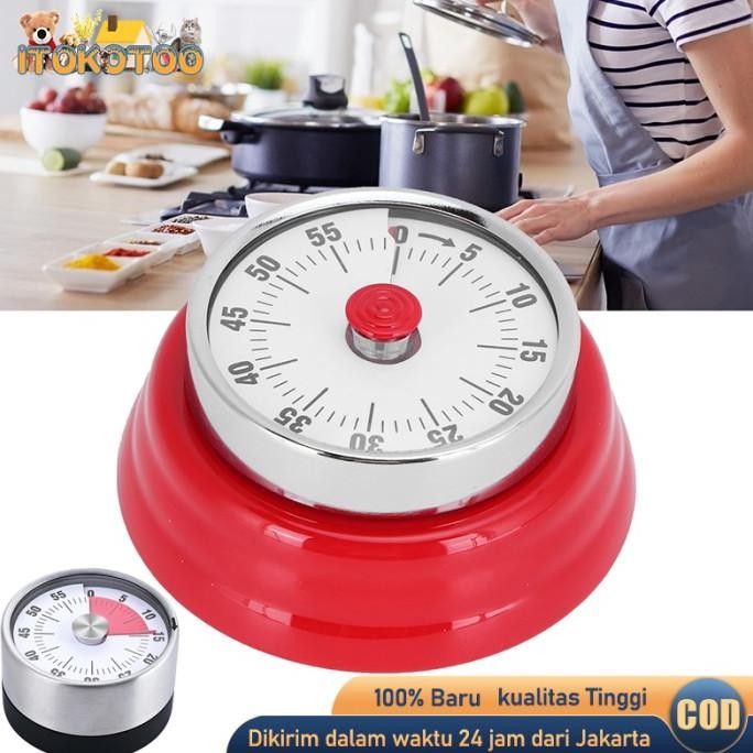 Timer Dapur Magnet Digital Manual Putar Mechanical Timer Alarm Masak