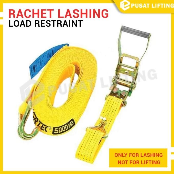 Miliki Ratchet Tie Down 5 Ton 10 Meter Track Belt Powertec Lashing Belt