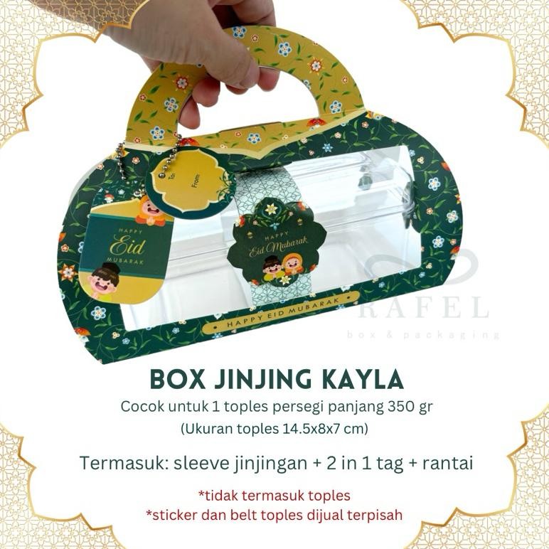 

10 Set Box Jinjing Kayla Toples Persegi Panjang 350 gr Box Idul Fitri