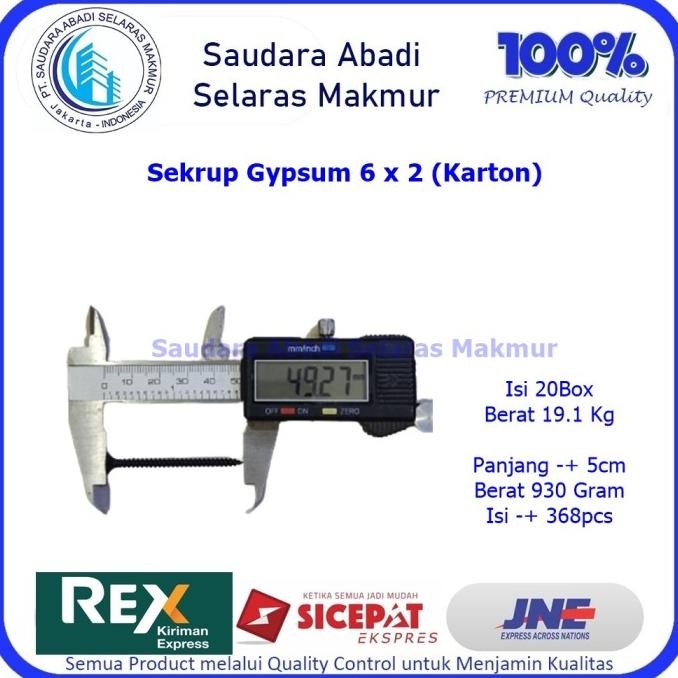 Sale Sekrup Gypsum / Skrup Gypsum 6X2 So (1 Karton)
