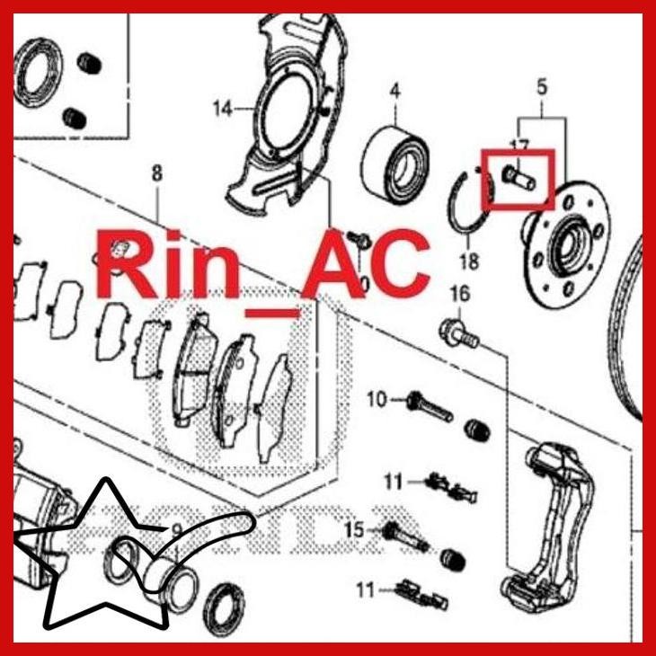 [RIN] BAUT RODA VELG BEARING HUB MOBIL HONDA JAZZ GD3 RS S GE8 GK5 IDSI VTEC