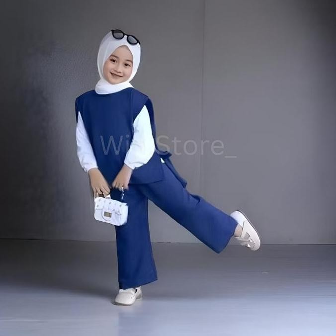 Geraigo- Setelan Anak Perempuan Chika Set Premium 3-11 Tahun Baju Shakila Panjang Remaja Muslim Mosc